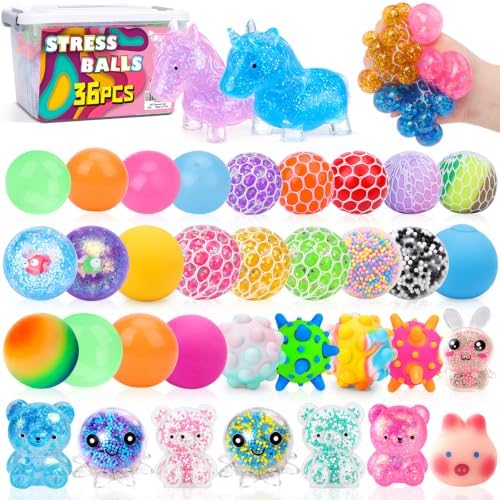 36 Pack Stress Balls, Squishy Balls, Squishy Fidget Stress Relief