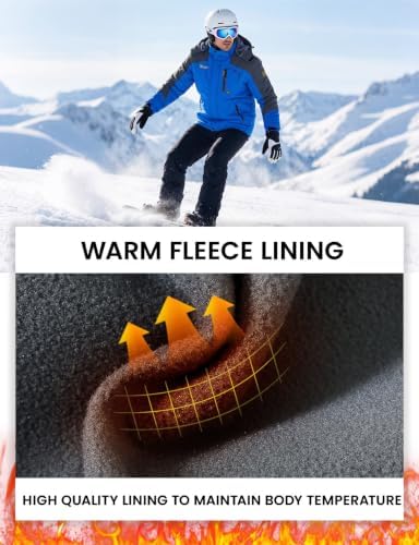 Gopune Men's Fleece Lined Snow Ski Pants Winter Waterproof Hiking Pants