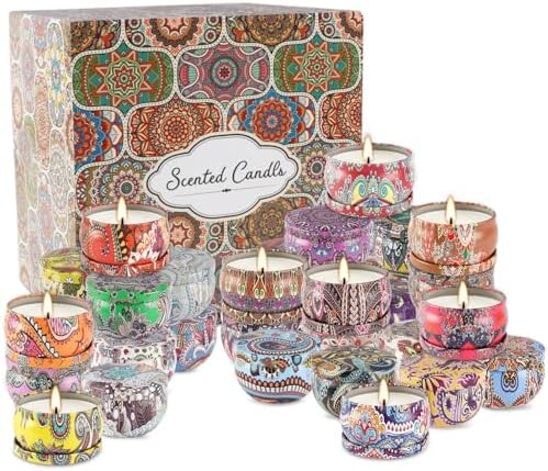 36 Pack Scented Candles Set for Home, Relaxing Stress Relief, Aromatherapy - Natural Soy Wax and Fragrance - Gifts for Women, Mom, Best Friend, Wife, Birthday
