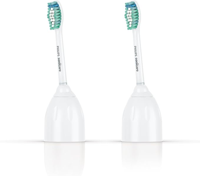 Philips Sonicare Genuine E-Series Replacement Toothbrush Heads, 2 Brush Heads, White, HX7022/66