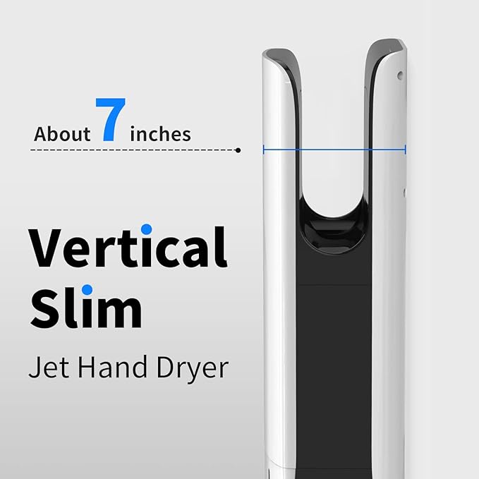 AIKE HEPA Filtered Vertical Hand Dryer Slim, 110-130V White Model AK2065