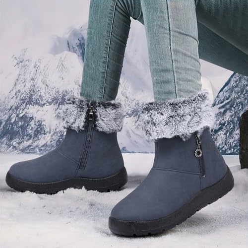 TEMOFON Women Snow Boots Waterproof: Fur Lined Warm Winter Ankle Booties