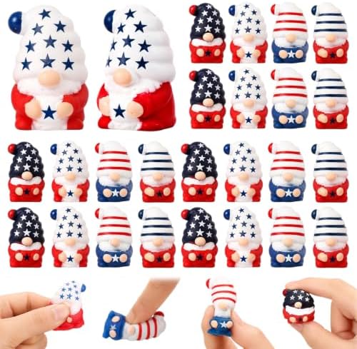 Thenshop 20 Pcs Patriotic Gnome Soft Relief Favors Bulk 4 Designs