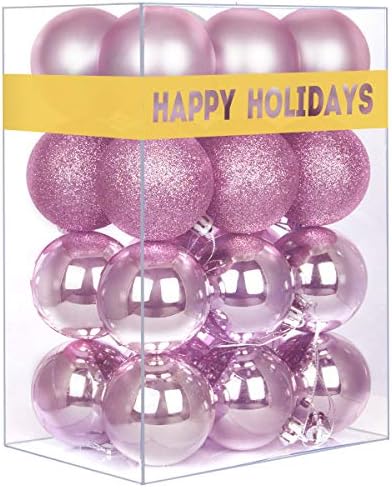 Lavender Purple 3.2" Large Christmas Balls - Christmas Tree Decoration Ornaments Shatterproof Hanging Balls for Birthday Halloween Holiday Wedding Decorations Set of 24pcs
