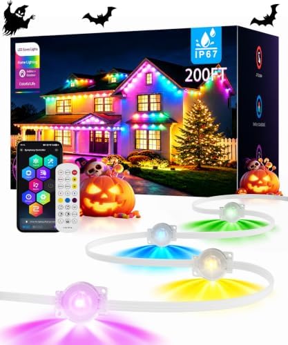 Permanent Outdoor Lights for House, 200ft RGB Christmas LED Light