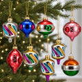 Soulchen 8 Pcs Vintage Glass Christmas Ornaments Retro Reflector Ball
