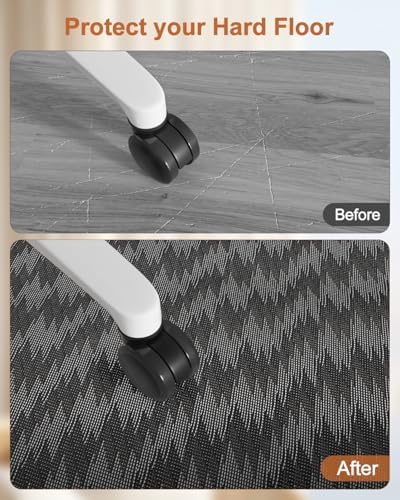 Blvornl Large Office Chair Mat for Hardwood Floor, Rolling Chair Mat for Hard Wood, Large Anti-Slip Hard Floor Protector, Heavy Duty Computer Desk Rug for Office and Home 35.4"*47.2" Dark Grey