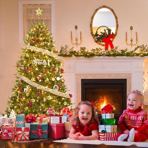 Garvee 7.5ft Artificial Christmas Tree Prelit, PVC Xmas Tree