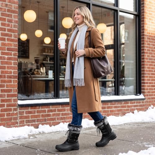 STQ Womens Winter Snow Boots, Waterproof Insulated Mid-Calf Duck Boots