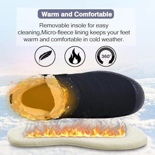 ZEENXIUYA Womens Snow Boots Comfortable Warm Fur Lined Winter Waterproof Flat Lace-Up Ankle Boots Outdoor Winter Booties