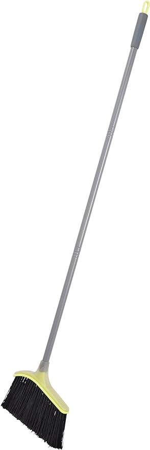Casabella Wayclean Wide Angle Broom with Densely Packed Bristles, Gray