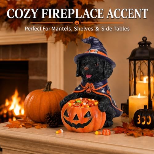 Halloween Black Labrador Candy Bowl, Pumpkin Candy Holder