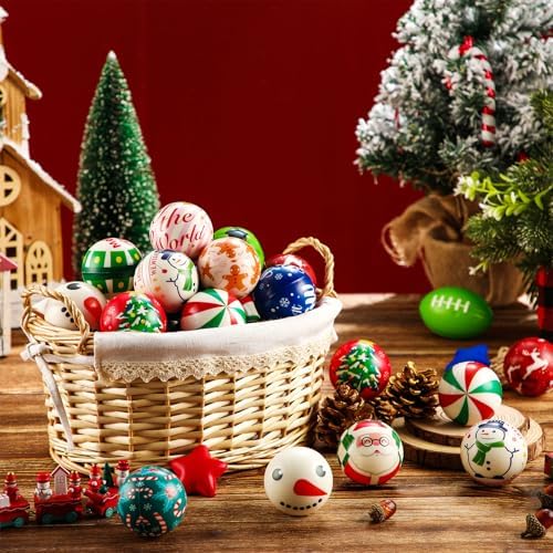 Gejoy 108 Pcs Christmas Party Favors Bulk, Snowman Santa Balls