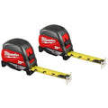 Milwaukee 25 ft. x 1-1/16 in. Compact Magnetic Tape Measure with 15 ft. Reach (2-Pack)…