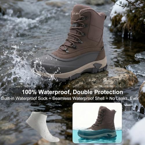 Men's Insulated Winter Snow Boots Waterproof