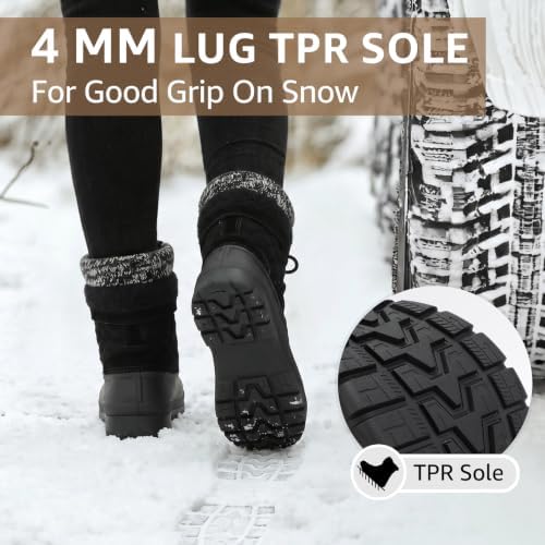 STQ Women's Duck Boots Waterproof Winter Snow Boot
