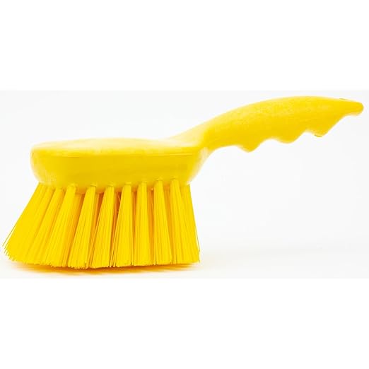 SPARTA 40541EC04 Plastic Scrub Brush, Utility Brush, Kitchen Brush With Hanging Hole For Cleaning, 8 Inches, Yellow (Pack of 1)