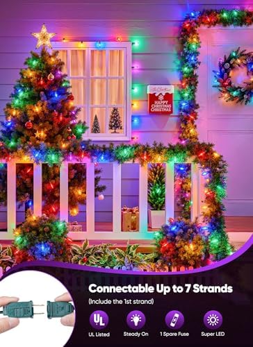 Vintage C9 Christmas Lights Outdoor, 100Ft 100 LED Multicolor String Lights