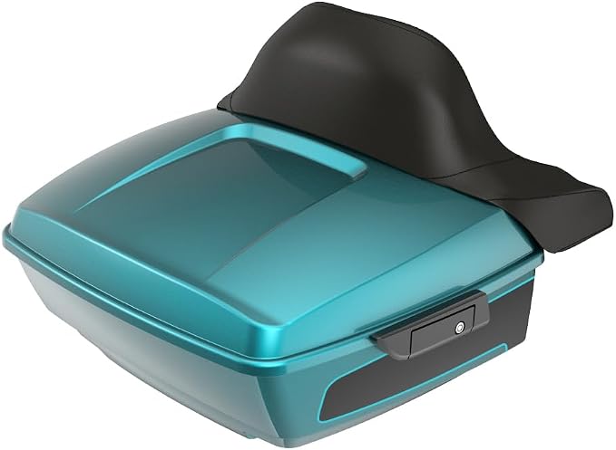 Advanblack 2026 Road Glide Teal Thunder/Vivid Black King Tour Trunk Pack+Wrap-Around Backrest Pad Fits For Harley Touring CVO Road King Street Glide Electra Glide Ultra Limited 1997-2026