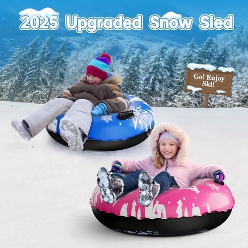 36" Snow Tubes for Kids Adult -Heavy Duty Inflatable Snow Sleds for Toddler Kids Adult Sledding Toys Outdoor Sport Activities Gift for Boys Girls Christmas Winter Toys Suppiles