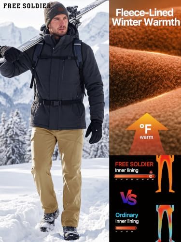 FREE SOLDIER Men's Outdoor Softshell Snow Ski Pants