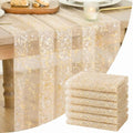 Artoid Mode 6-Pack Gold Gauze Champagne Table Runner 10FT, Glitter Metallic Foil Sheer Dining Wedding Anniversary Holiday Birthday Table Decor for Home Party