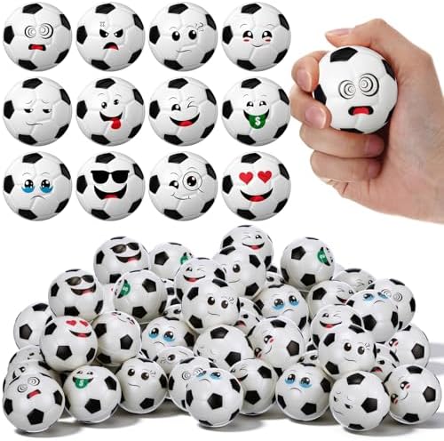 Libima 120 Pcs Mini Face Soccer Football Fidget Toy Bulk, 2 Inch