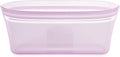 Zip Top Reusable Food Storage Bags | Snack Bag [Lavender] | Silicone Meal Prep Container | Microwave, Dishwasher and Freezer Safe | Made in the USA