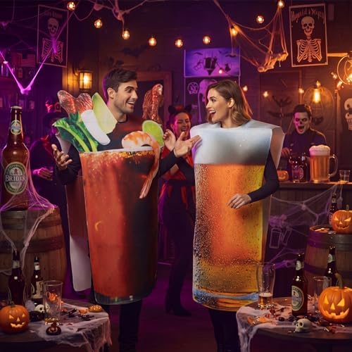 HooLing 2 Pcs Halloween Couples Costumes for Adult