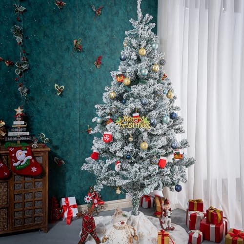 100Pcs Blue Gold Christmas Ornaments Set, Assorted Shatterproof Christmas Ball Ornaments, Christmas Tree Theme Hanging Decoration for Xmas Tree Holiday/Party/Home Decor (Blue & Gold)