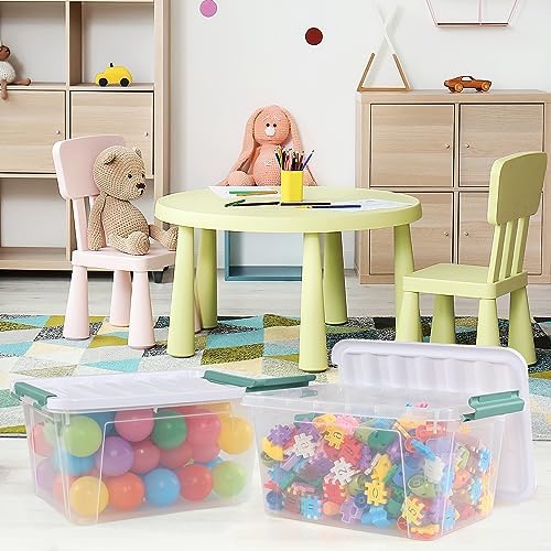 6-Pack Plastic Storage Bins with Lids, 20 L Clear Storage Containers