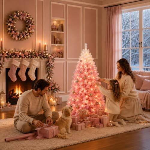 4.5ft Pre-Lit Artificial Christmas Tree, 100 Lights, 300 Tips