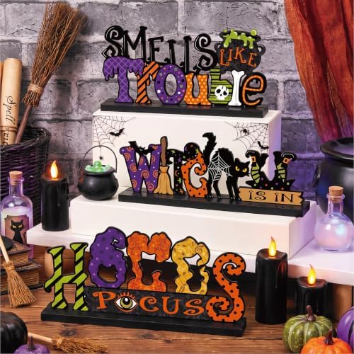 Hocus Pocus Decor, Halloween Decorations Indoor Wooden Table Sign