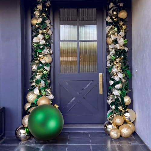 Threan 12 Inch Emerald Green Matte Large Christmas Ball Ornament