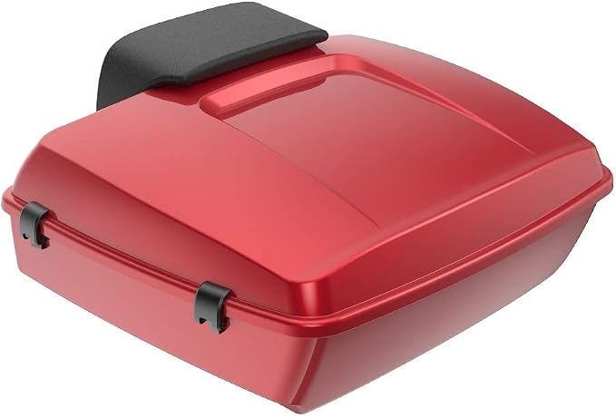 Advanblack Road Glide Tour Trunk Pack Wicked Red Chopped Tour Trunk Pack Backrest Pad for '97-'25 Harley Touring Road King Street Glide Electra Glide CVO models