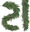 2PCS 6FT Christmas Garland, Artificial Real Touch Norfolk Pine Garland
