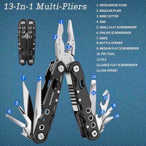 Gifts for Christmas, Multitools Set with Multi-Pliers, Pocket Knife, Tactical Pen 3-In-1, Stocking Stuffers for Men Women, EDC Multi-tools(Merry Christmas)