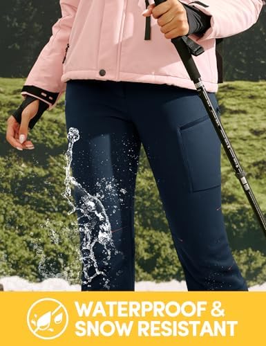 IUGA Snow Ski Pants Womens Waterproof Softshell Fleece Insulated Outdoor