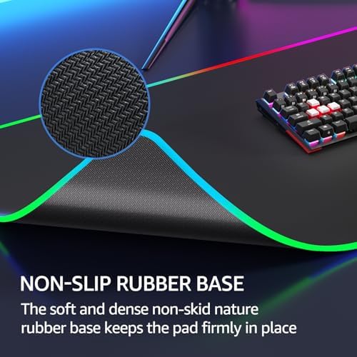 KTRIO RGB Large Gaming Mouse Pad, 35.4 x 15.7 in, RGB Black, XXXL