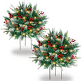 Lighted Christmas Urn Filler, 2 Pack 24 Inch Warm White LED Planter Decor