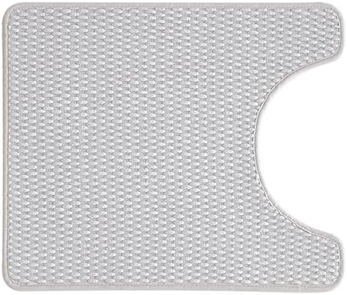 TYUU Toilet Rug, Thin Toilet Rugs U Shaped Washable Non Slip Absorbent Quick Dry Low Pile Toilet Mat, Light Grey 20"x24" U Shape