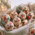Outus 16 Pcs Vintage Reindeer Christmas Tree Ball Ornaments, Retro Christmas Decorations for Farmhouse Xmas Tree, Hanging Elk Ornaments for Home Fireplace Holiday Party Decor