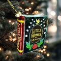 Little Women by Louisa M. Alcott Christmas Tree Ornament, Blown Glass 3D Book Ornament, Book Lover Gift, for Book Lovers.