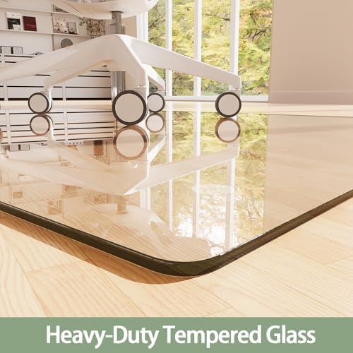 Tempered Glass Chair Mat for Carpet 72"x54", Floor Protector