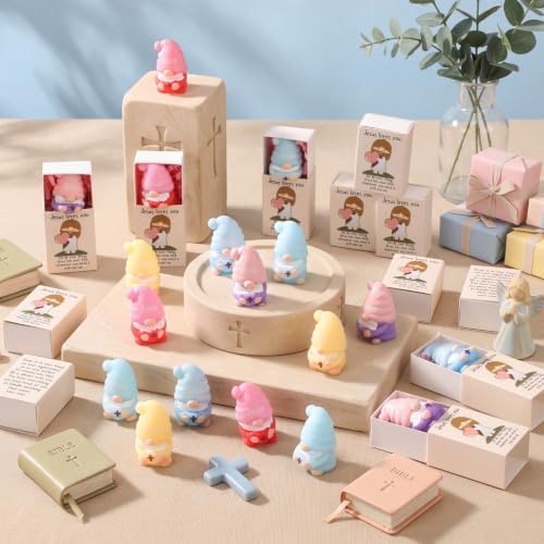 30 Sets Jesus Loves You Gifts Gnome Figurine with Boxes