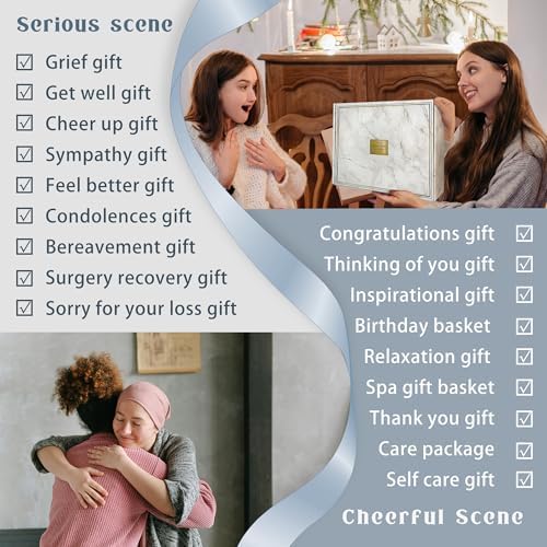 AHAGIFTREE Get Well Soon Gift Baskets For Women,Birthday,Mother's Gift, 12PC Sympathy Gifts, Care Package,Get Well Gifts for Women After Surgery,Grief,Condolences Gift Basket (grayish)