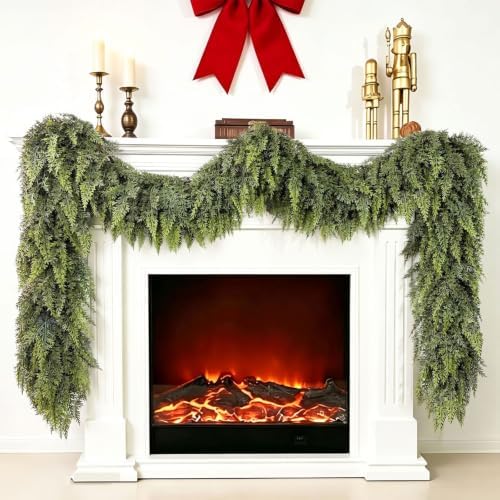 Deluxe 9 FT Artificial Christmas Cedar Garland 240 Larger Tips