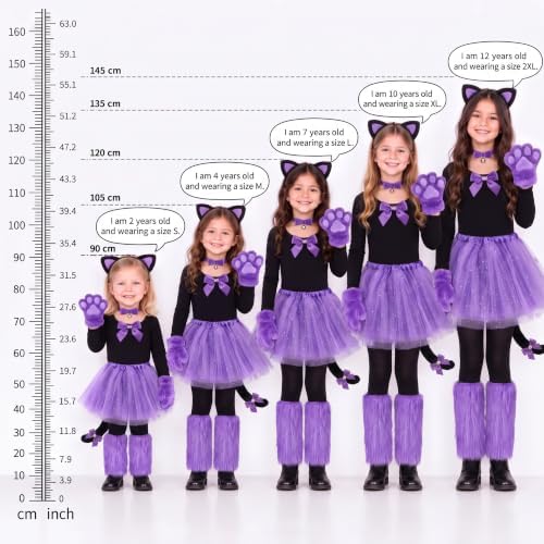 Haull 7 Pcs Halloween Cat Costume Accessories Girl Kid