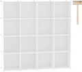 C&AHOME 16 Cube Storage Organizer Cube Shelves Units Storage Cubes, Milky | Plastic DIY Closet Organizer, Stackble Modular Closet Storage Shelves Ideal for Home, Bedroom, 48.4" L × 12.4" W × 48.4" H