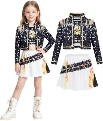 Kids Pop Star Hunter Costume Girls Halloween Costumes with Accessories Set